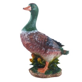 YOUUGIOR Hand Painted Enamel Mallard Duck Outdoor Sculpture Small Duckling Figurine for Outdoor Patio, Backyard and Home Kitchen Decoration