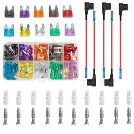 aikoolwer 12V 5 Pack Car Fuse Assortment Kit Blade Add-a-Circuit Fuse Tap Adapter Automotive Standard LED Auto Fuses Holder Mini Marine RV Camper Boat Truck (2A 3A 5A 7.5 A 10A 15A 20A 25A 30A 35A)