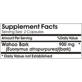 Wahoo Bark 900mg ~ 90 Capsules - No Additives ~ Naturetition Supplements