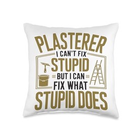 Plasterer Trowel Job Profession Plaster Construction Worker Throw Pillow