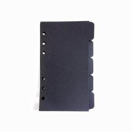 Refill for 21cm/A5 17cm/A6 6-Hole Cover Round Ring View Folder (Horizontal Black Paper, A6)