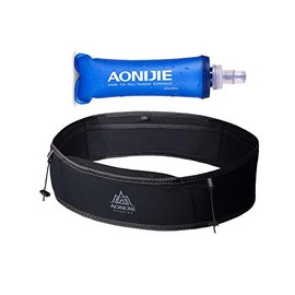 AONIJIE Hydration Belt Running Fanny Pack, with 250ml Soft Water Bottle Flask Phone Holder for Trailing Running Climbing Jogging Cycling Workout Fitness 3 Colors (Black, M/L)