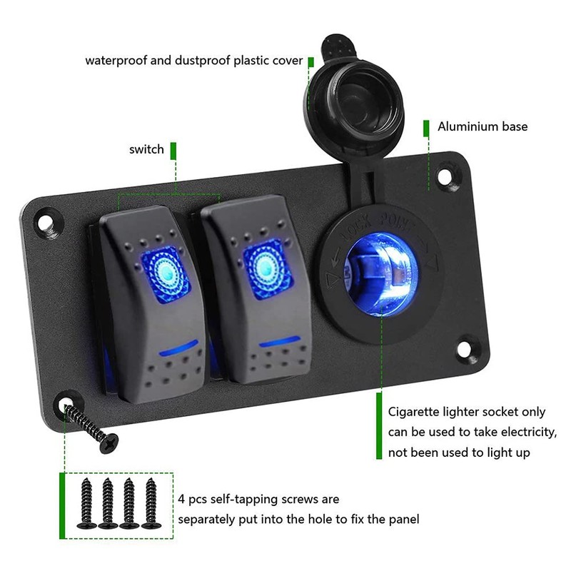 Meipire Waterproof Switch Panel Adapter for Car, Boat, Truck, RV,