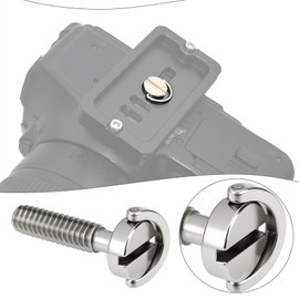 Create idea 2Pcs 1/4-20 UNC Tripod Screw Stainless Steel Camera Fixing Screws with D-Ring Compatible with Manfrotto Compatible with Arca Swiss 30x16.5mm