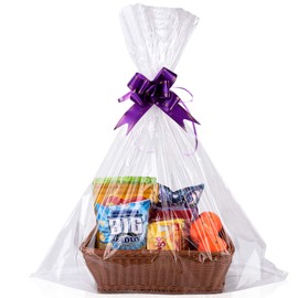 Yeumk 10Pack Extra Large Shrink Wrap Bags for Gift Baskets, Cellophane Bags (24x32in-10pcs)
