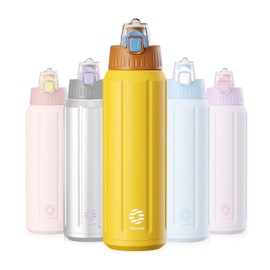 Rumiiro 600 ml Water Bottle with Filter Lid & Safety Closure, Leak-proof Water Bottle, Thermos Flask, BPA-Free with Jumping Lid for Sports, Running, School, Fitness, Children