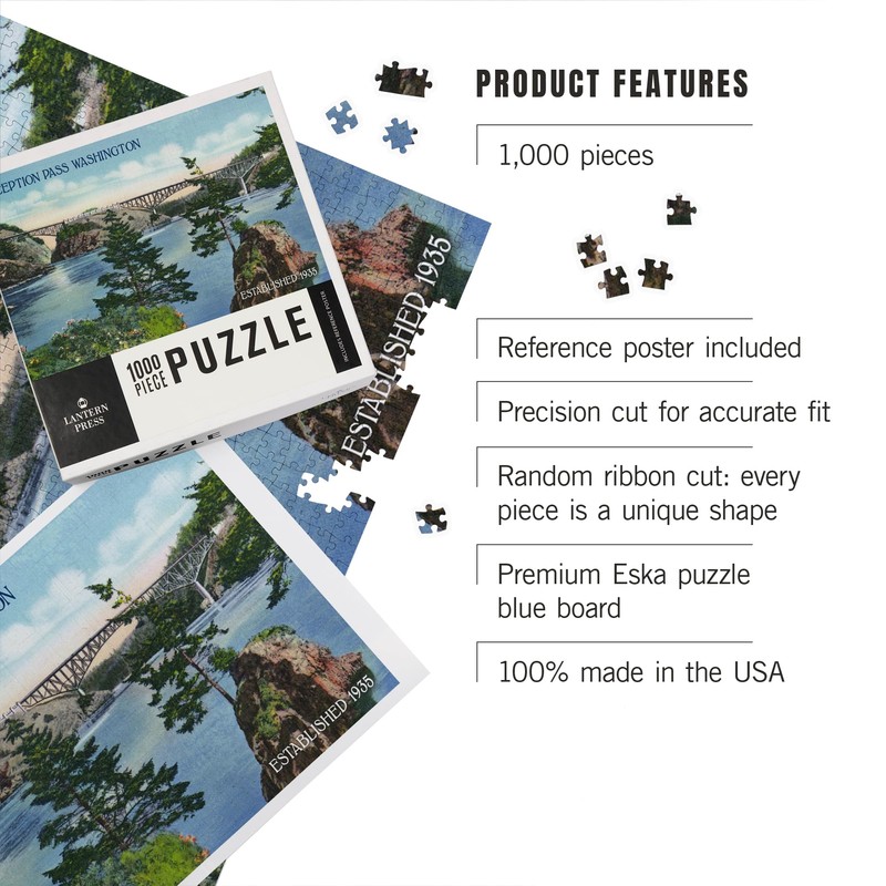 Lantern Press Whidbey Island, Washington, View of Deception Pass Bridge