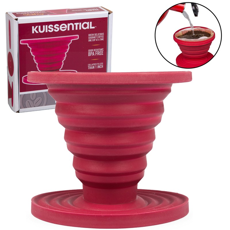 Kuissential SlickDrip Pour Over Coffee Dripper -Collapsible, Reusable Silicone Coffee