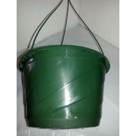 Landmark Plastics 10" GREEN HANGING BASKETS {Set of 10} Plastic CONTEMPO SWIRL flower pots