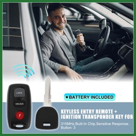 Motoforti 315MHz KPU41794 Keyless Entry Remote Ignition Transponder Key Fob for Mazda 3 2007-2009 63 80 Chip 3 Buttons Long-Lasting