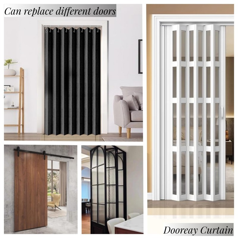 Zpnevx Accordion Door 100×84 inch, Waterproof Closet Curtain for Open