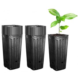 ZERONOWA Seedling Pot, Deep Type, Long Pot, Vinyl Pot, Seedling Planter, 7.9 inches (20 cm)