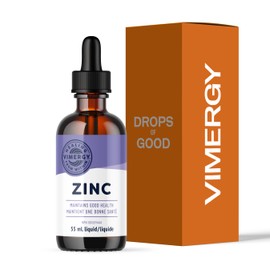 VIMERGY USDA Organic Zinc Supplements for Women & Men (7.5mg Liquid Zinc Per Serving) Fast-Absorbing Immune Support, Promotes Healthy Bones & Skin, Vegan