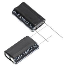 PATIKIL 2Pcs 5.5V 2.5F Super Capacitor, 0.67 x 0.33 x 1.06 Inch Aluminum Super Capacitors Winding Type Energy Storage for on Board Backup Energy Storage, Black