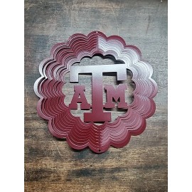 Team Sports 11.5" Texas A&M ATM Hanging Wind Spinner Yard Decor Motion Reflective