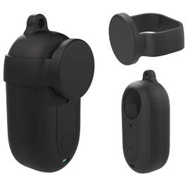 Coyktonty 2in1 Silicone Case + Lens Cover for Insta360 GO 3, Silicone Protective Case (Black)