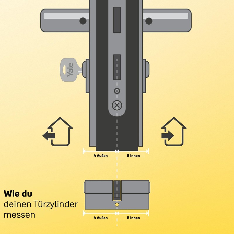Yale 2100 Serie Euro-Profilzylinder (Patentiert) - Doppelt - 27/35 -