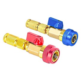 Namvo Valve Core Quick Remover Installer Kit, Adjustable High Pressure (Red) and Low Pressure (Blue) Valve Core Removing and Recharging Tool for Air Conditioner, Pack of 2