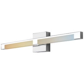 Sunlite 81031 27-Inch Rectangle LED Bar Light Fixture, 15 Watts (75W=), 1050 Lumens, Color Selectable 27K/30K/35K/40K/50K, Dimmable, ETL Listed, Brushed Nickel, for Bathroom, Powder Room & Hotel Use