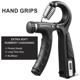 MODY RODY 2 Pack Adjustable Hand Grip Strengthener Trainer for Hand Exercise Rubbery Cushioned Forearm Strengthener with a Built-in Counter for Kids, Elders, Adults