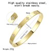 BOLAGTIER Gold Bangle Bracelets for Women Four Leaf Clover Lucky