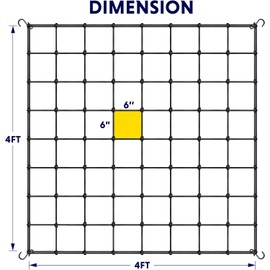 iPower 5x5FT Flexible Elastic Trellis Netting with Hooks Tent Grow Room, Flowers, Vegetables, Climbing Plants Support, 5' x 5', Black