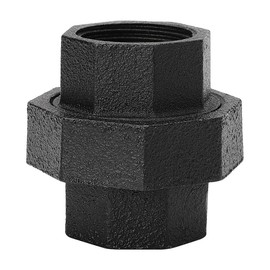 3/4" Black Pipe Fittings Union - Home Expert 10 Pack Malleable Cast Iron Union Threaded Pipe Fittings for Industrial Pipe Shelves Bracket, Vintage Industrial Pipe Furniture
