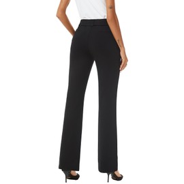 iChosy Women's High Waist Stretchy Bootcut Dress Work Slacks Pants with Pockets Black32 16