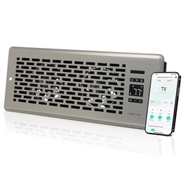 SANYCASA Register Booster Fan for 4" x 12" Register Holes, Quiet Vent Fan Booster with Intelligent Thermostat, Improves Heating Cooling, App Control, 10-Speeds, Manhattan Smart Register Vent, SN