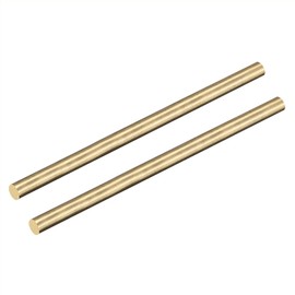 DMiotech 2Pack 6mm x 150mm, Brass Solid Round Rod, Brass Rod Lathe Bar Stock