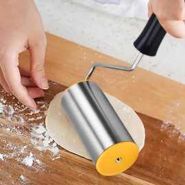 LdawyDE Rolling Pin, Small Stainless Steel, Rolling Pin, Handmade Rolling Pin, Ideal for Baking Dough, Pizza, Cakes, Pastries, Pasta, 9.4 cm