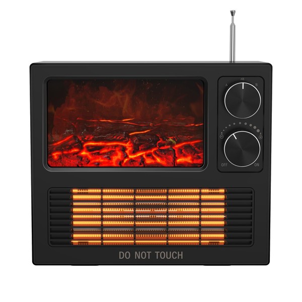 Ebhako Small Space Heater Fireplace, Small Electric Fireplace Heater for