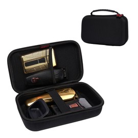 RED by Kiss Men Grooming Portable Organizer BagTravel Pouch (Black) Organize Shaver Trimmer Clipper Hair Comb Convenient Mesh Inner Pocket, Hard Zipper, Handle, Water Resistant Exterior