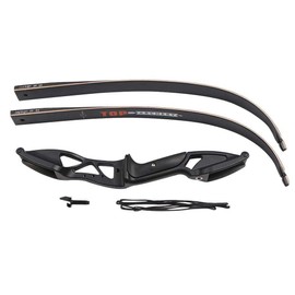 Toparchery Archery 56" Black Hunter Recurve Bow Takedown Hunting Recurve Bow Metal Aluminum Riser Crack-Resistant Design for Hunting & Competition Archery Right Hand Black Long Bow(50lbs)