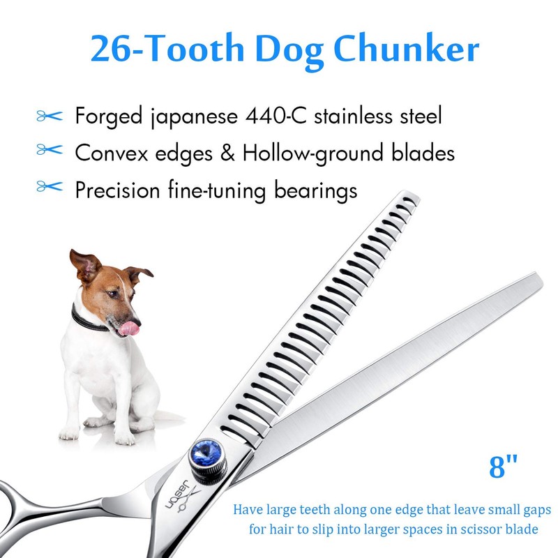 JASON 8" 26 Tooth Chunkers Shears for Dogs Ergonomic Cats