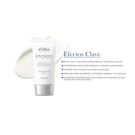 D’ALBA Waterfull Essence Sunscreen SPF 50+ 50 ml – Protector Solar Facial Coreano con Niacinamida y Extracto de Centella – Bloqueador Facial de Textura Ligera e Hidratante K Beauty