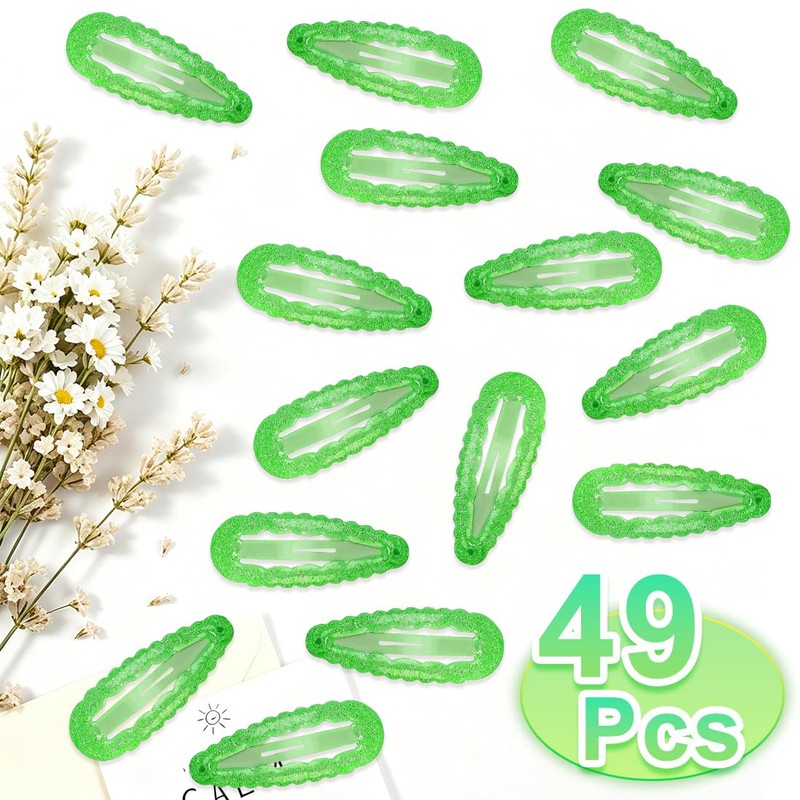 49 Pcs Glitter Teardrop Hair Clips for Women and Girls