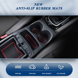 BIBIBO Rubber Mats Compatible with Nissan Qashqai J11 2019-2021, Rubber Mats, Car Mats Accessories, Non-Slip Mat, Storage Box, Non-Slip Mats, 15 Pieces (Red)