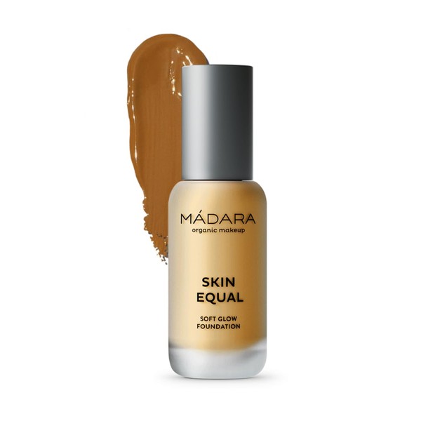 MÁDARA Organic Skincare | Skin Equal Soft Glow Foundation SPF15#60 OLIVE - 30ml, Lightweight mineral foundation, Longwear, Naturally-radiant skin finish and adjustable coverage, Ecocert certified.
