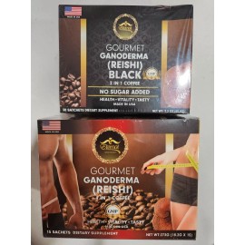 ETERNAL 2 PACK ETERNAL GOURMET GANODERMA 4 IN 1 & BLACK 2 IN 1 NO SUGAR ADDED 10/2026