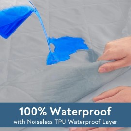 Waterproof RV Short Queen Mattress Pad Quilted Fitted Protector (Up to 20")