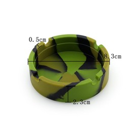 EORTA 2 Pieces Silicone Ashtray Round Shaped Unbreakable Ashtray High Temperature Heat Resistant Camo Ashtray Decor for Home Office Bar Hotel Restaurant, 8.3 CM, Pink Camouflage Color