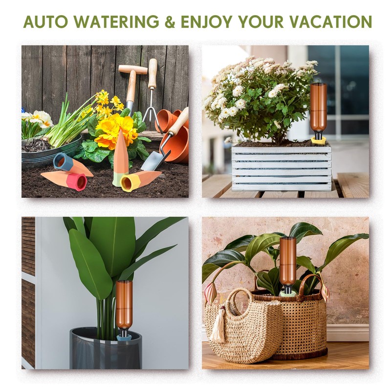 Baderke 24 Pcs 12 Set Plant Watering Devices, Terracotta Watering