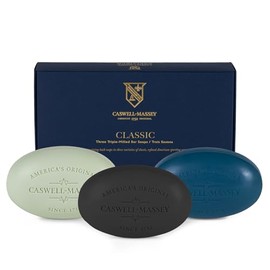 Caswell-Massey Triple Milled Luxury Bath Soap Menâ€TMs Classics Soap Set â€" 3 Assorted Fragrances â€" 5.8 Ounces Each, 3 Bars