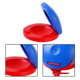MEISH 2pcs Wooden Castanets Baby Musical Finger Castanets Clappers Percussion Instruments Red Blue Educational Castanet for Kids