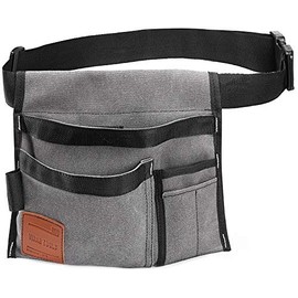 VIDAR TOOLS 6-Pocket Single Side Tool Belt Pouch/Utility Belt Bag/Tool Apron for Carpenter/Gardening/Waist .Durable Canvas Construction.Comfortable Adjustable Belt.Light Weight (Grey)