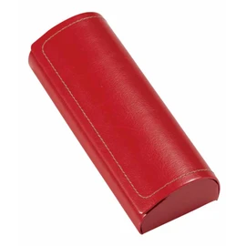 Megan 256602 Women's Hard Glasses Case, Leather, Faux Leather & Stitching, Stylish, Red