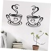 KONTONTY Sticker Wall Decals 5 Pack Cup Stickers 31x19cm Black