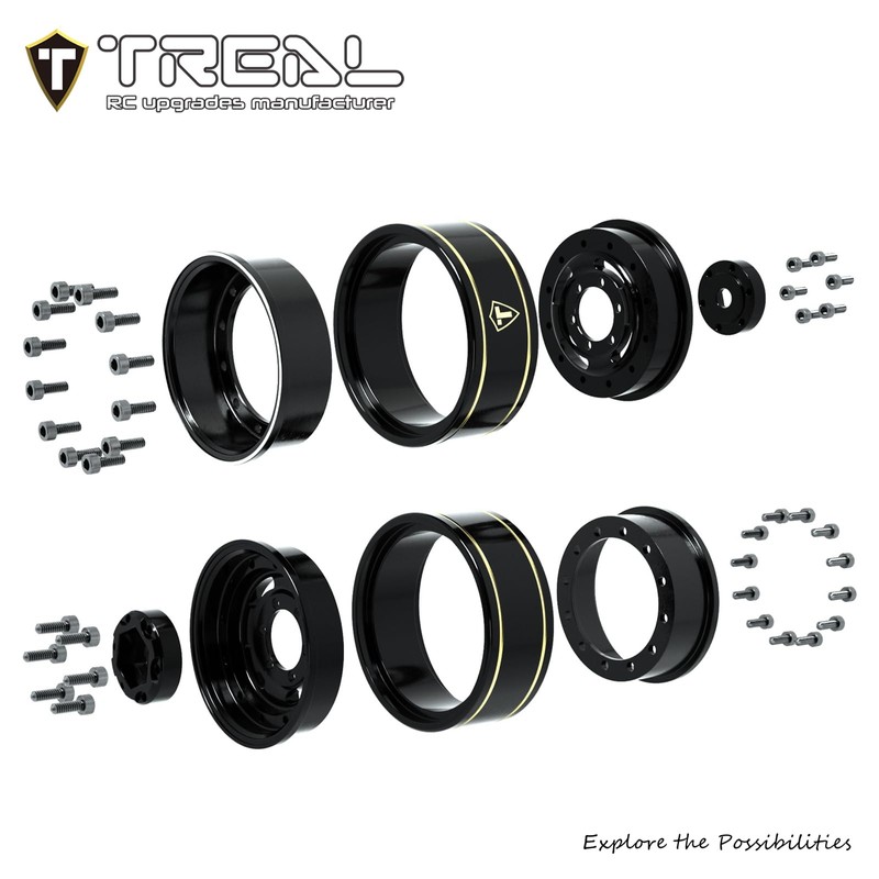 TREAL 1.0 Beadlock Wheels Deep Dish Rims (4P) for SCX24
