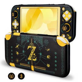 DLseego Zelda Protective Case for Switch Lite Version, Hard Shell Cute Cover Case for Zelda Games Accessories with 2PCS Thumb Grips Caps - Black Sword